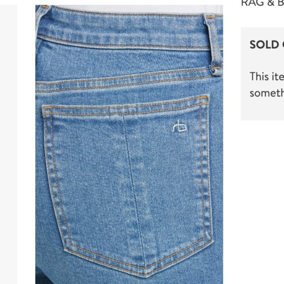 RAG & BONE Nina High-rise Skinny Jeans W/ Button Fly - Size 28 - Picture 3 of 6